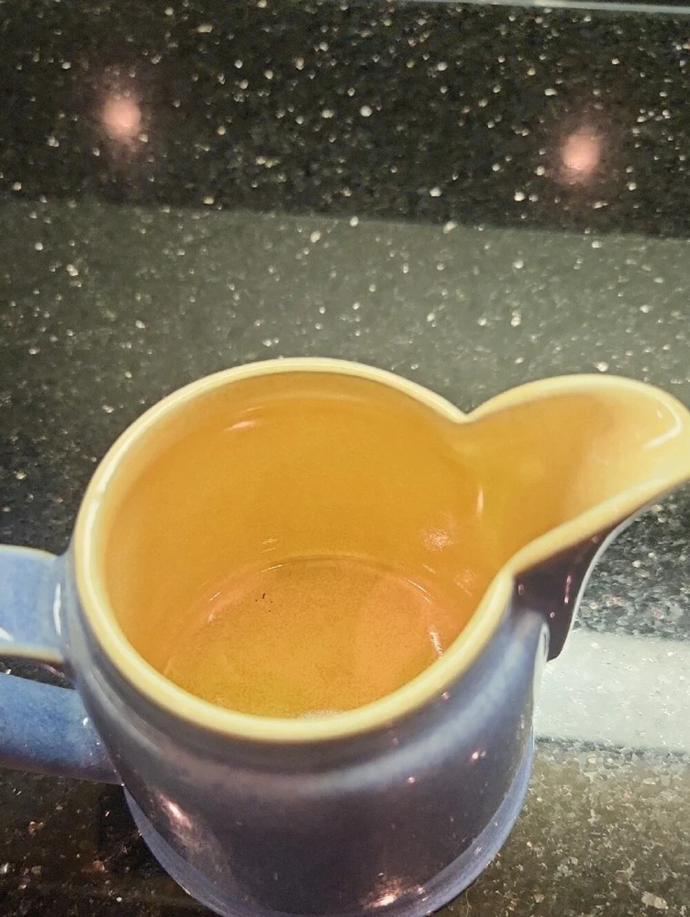 Denby Blue Creamer with Yellow Interior